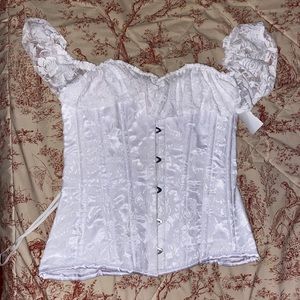 White Corset Top - Vintage, perf for Halloween!!